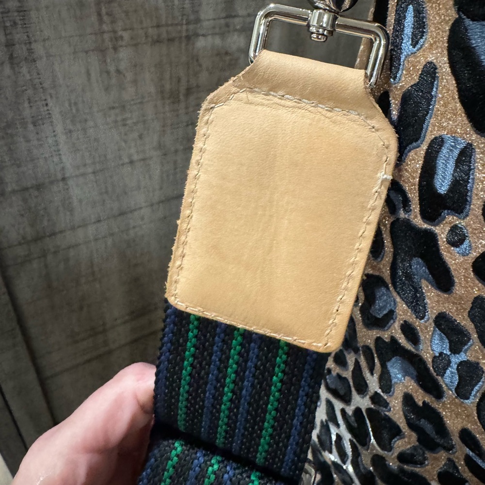 Consuela Leopard Print Tote with Tan and Green Accents - Picture 10 of 12